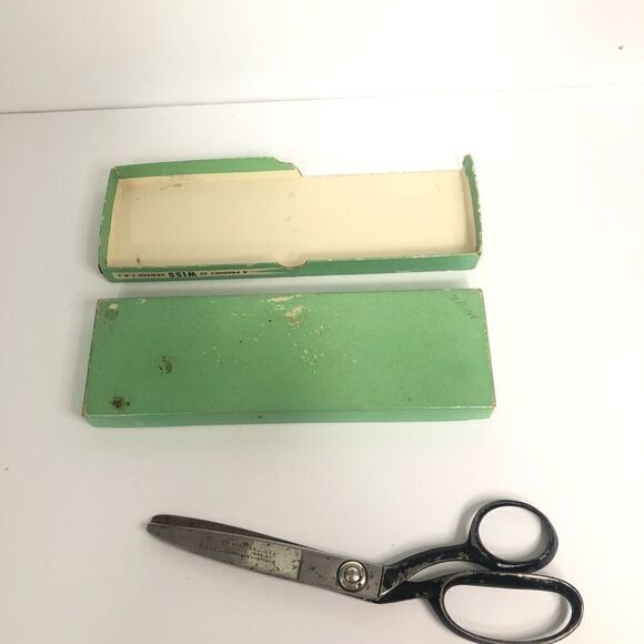 Vintage wiss model C pinking shears in original box USA 1950s zig zag cut craft - Picture 6 of 8